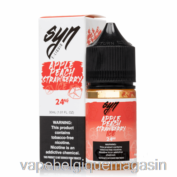 Vape Belgique Pomme Glacée Pêche Fraise - Sels Synthétiques - 30ml 48mg